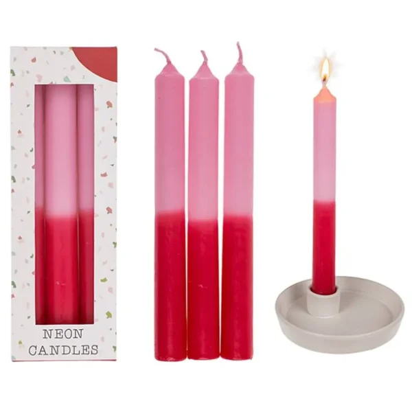Set De 3 Bougies Tie And Dye - Rose Et Rouge-OUT OF THE BLUE Flash Sale