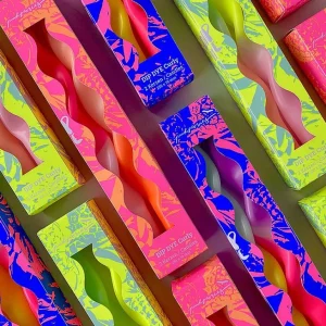 Set De 2 Bougies Torsadees Miami - Blue-PINK STORIES Shop