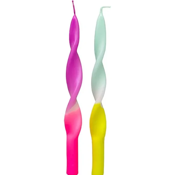 Set De 2 Bougies Torsadees Miami - Blue-PINK STORIES Shop