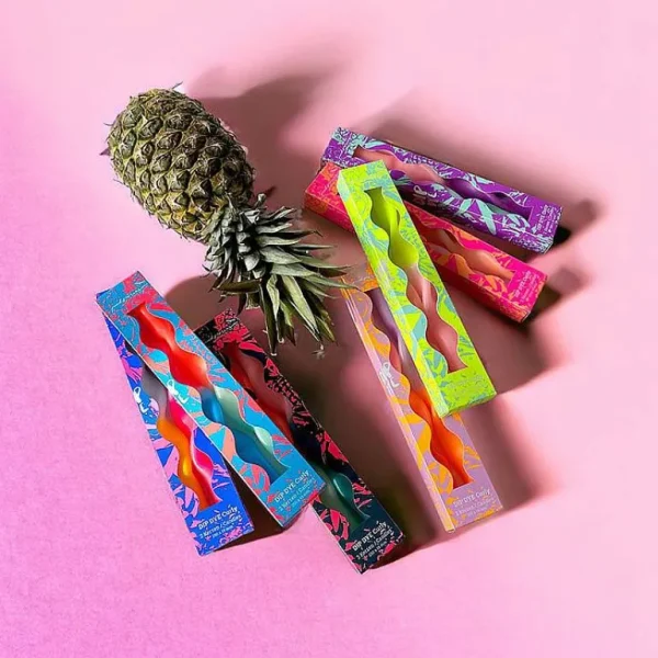 Set De 2 Bougies Torsadees Miami - Violet-PINK STORIES Best