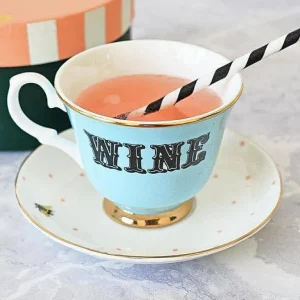 Tasse A The & Soucoupe Vintage - Wine-YVONNE ELLEN Hot