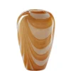 Vase A Larges Rayures Orange H.32,5 Cm-COZY LIVING Sale