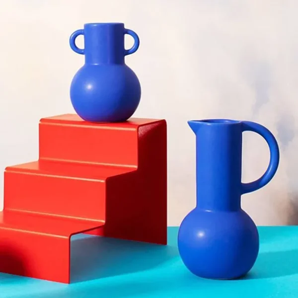 Vase Amphora - Bleu H 14 Cm-Sass & belle Flash Sale