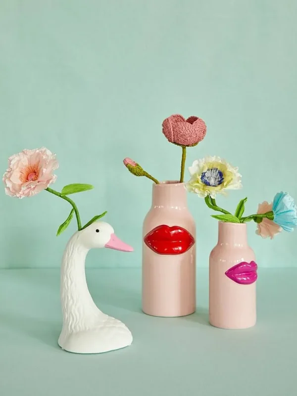 Vase Lipstick S - Rose-RICE Discount