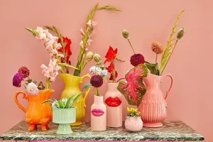 Vase Lipstick S - Rose-RICE Discount