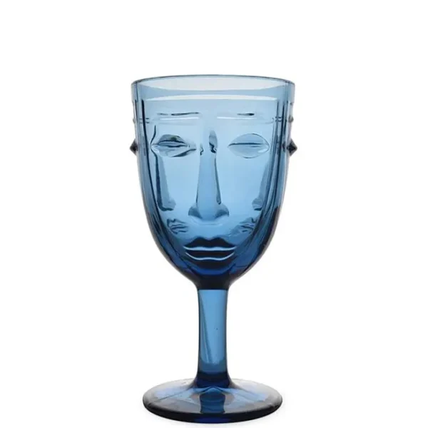 Verre A Pied Visage Bleu-OPJET Flash Sale