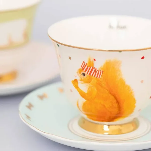 Set De 2 Tasses A Cafe & Soucoupe - Noel-YVONNE ELLEN Cheap