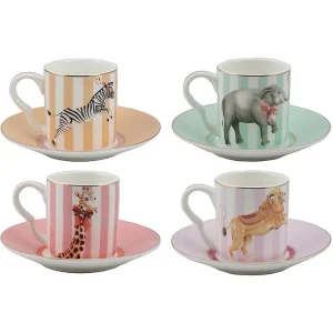 Set De 4 Tasses A Cafe & Soucoupe - 100Ml-YVONNE ELLEN Sale
