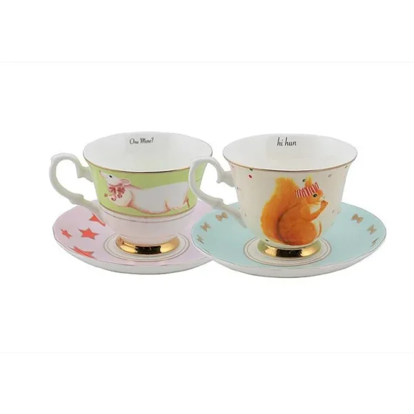 Set De 2 Tasses A Cafe & Soucoupe - Noel-YVONNE ELLEN Cheap