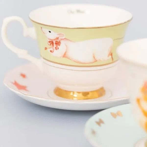 Set De 2 Tasses A Cafe & Soucoupe - Noel-YVONNE ELLEN Cheap