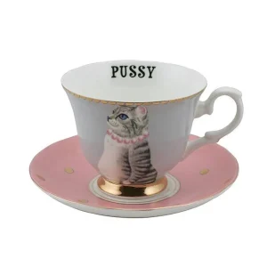 Tasse A The & Soucoupe - Chat-YVONNE ELLEN New